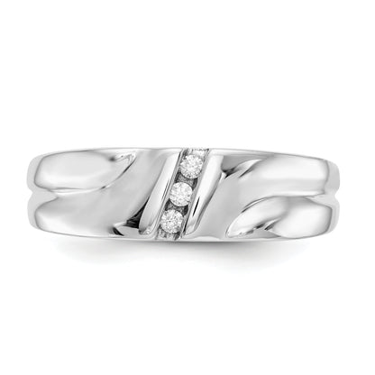 14K White Gold Diamond Mens Ring
