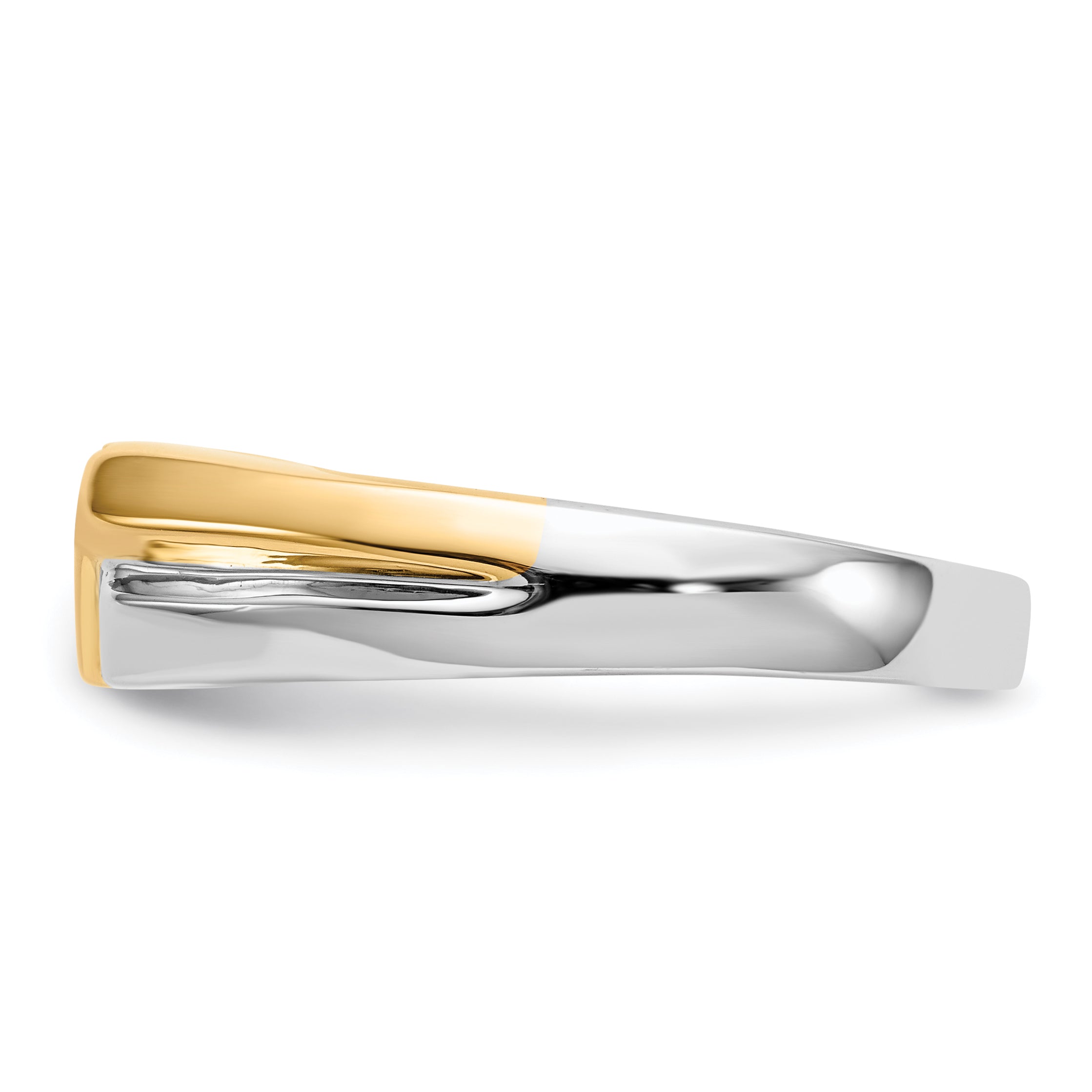 14K Two Tone Gold Diamond Mens Ring