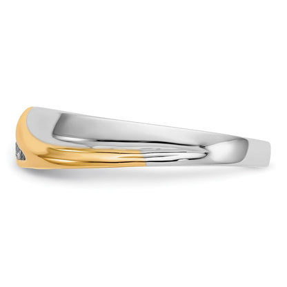 14k Two-tone  Two Tone 1/6 Ct. Lab Grown Diamond VS/SI+ G+ Four Stone Complete Men's Ring