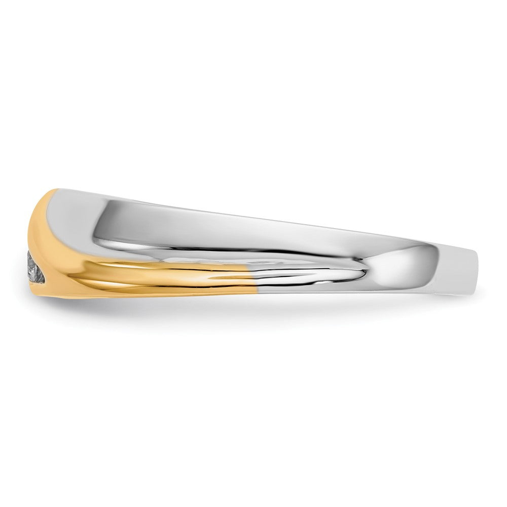 14K Two Tone Diamond Mens Ring