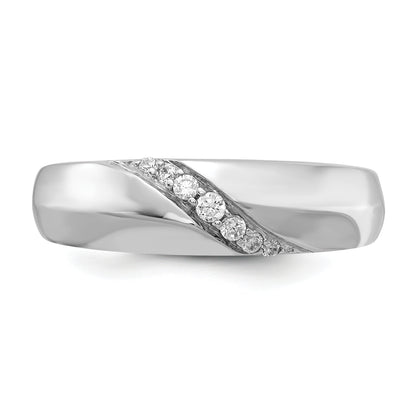 14K White Gold Diamond Mens Ring