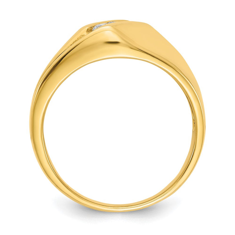 14K Yellow Gold Diamond Mens Ring