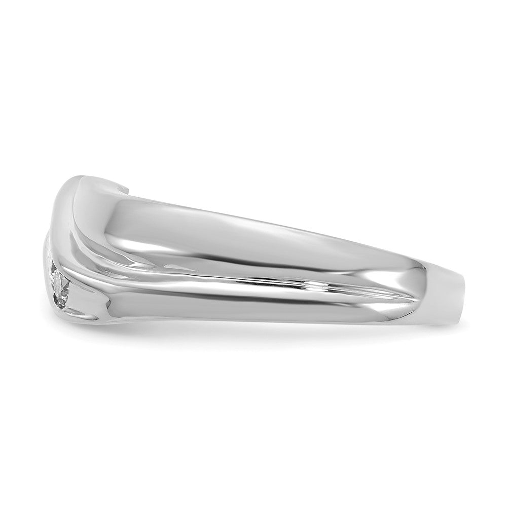 14K White Gold Diamond Mens Ring