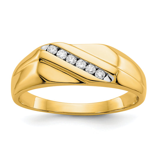 10K Yellow Gold 10K Diamond Mens Ring
