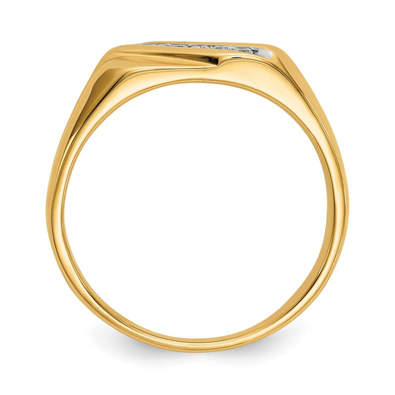 14k Yellow Gold  White 1/8 Ct. Lab Grown Diamond VS/SI+ G+ Six Stone Complete Men's Ring