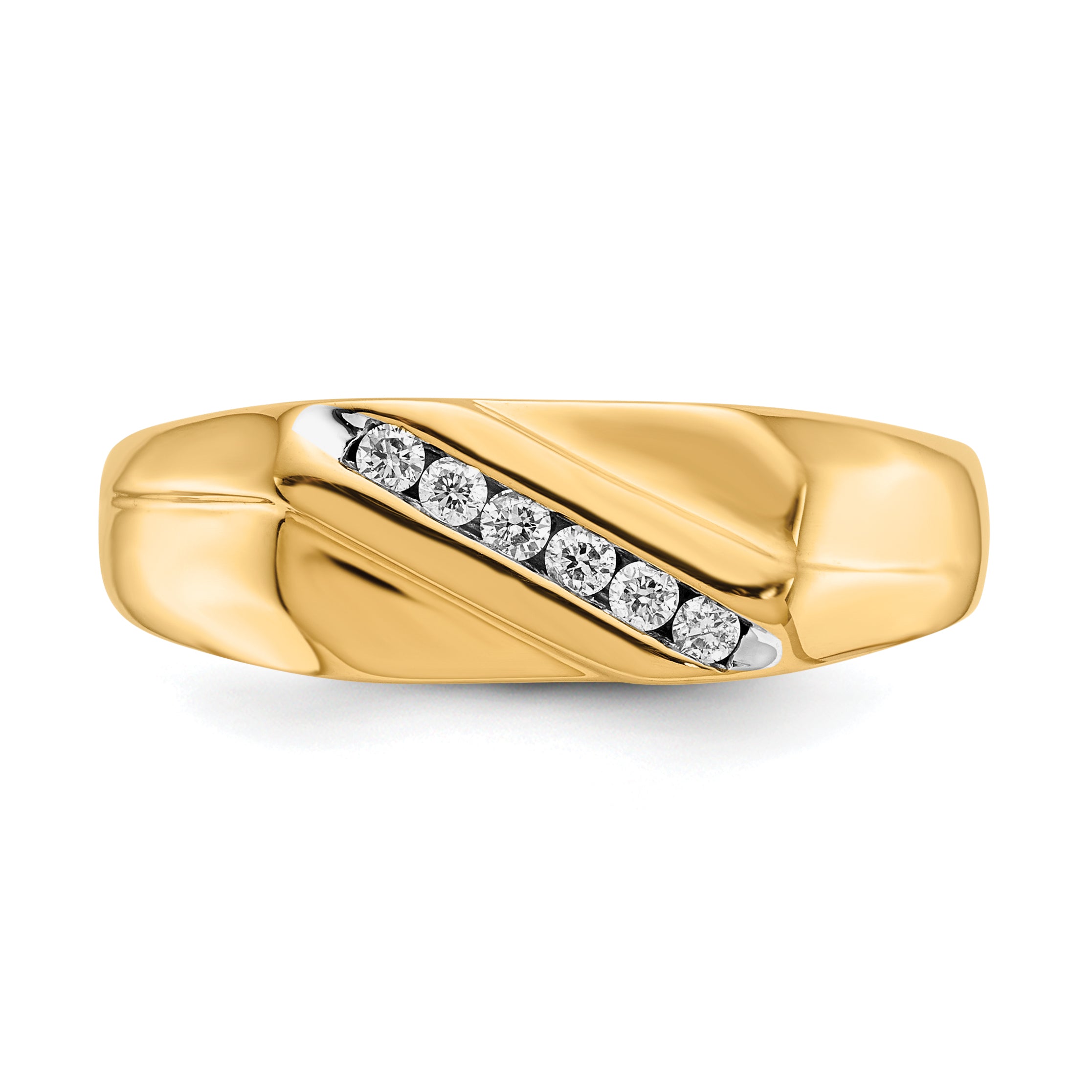 14K Yellow Gold Diamond Mens Ring