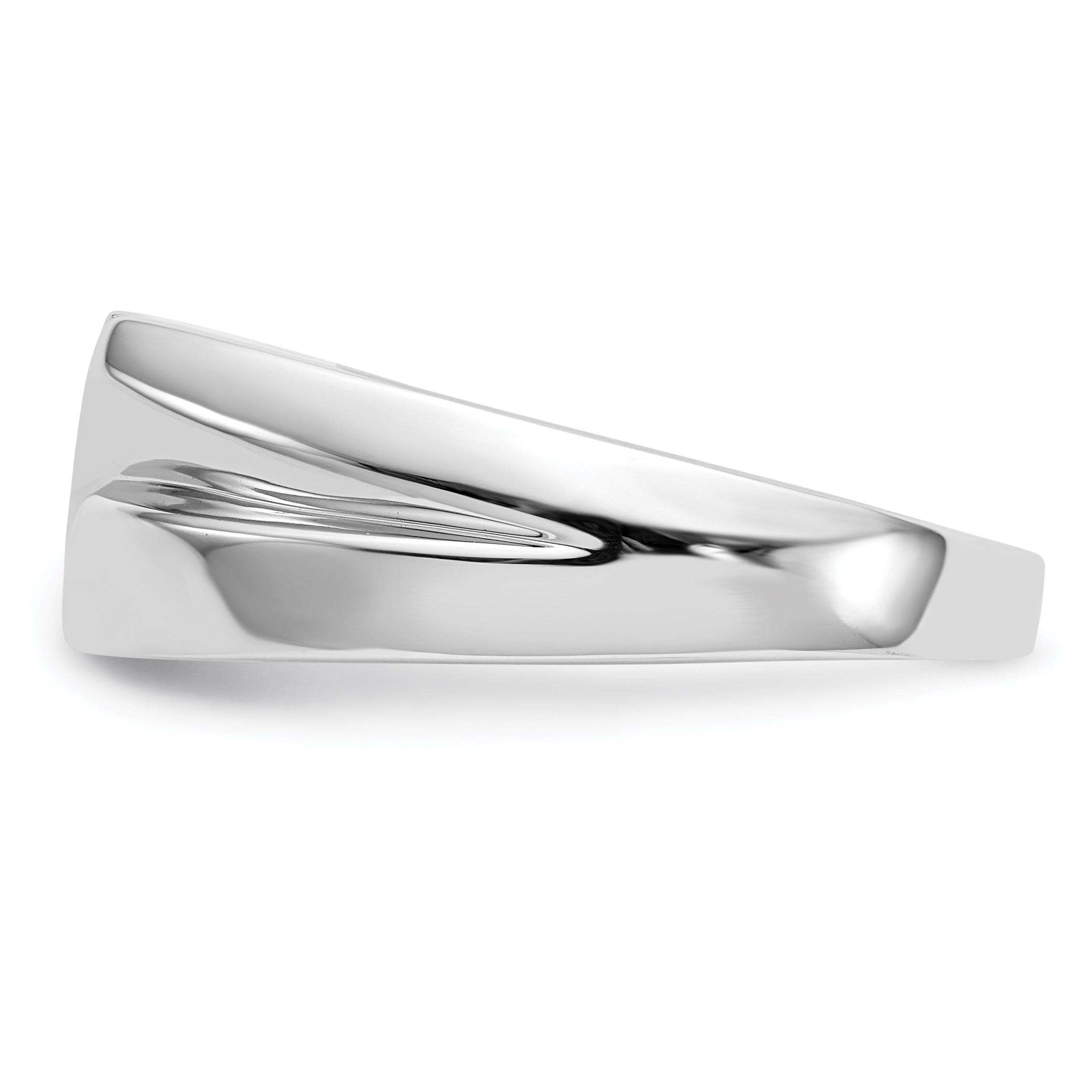 14K White Gold Diamond Mens Ring