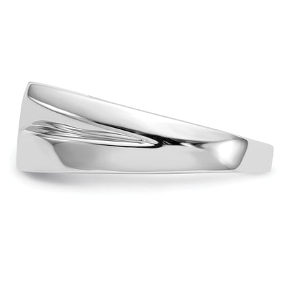 14K White Gold Diamond Mens Ring