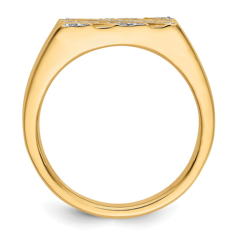 14K Yellow Gold Diamond Mens Ring