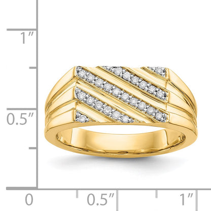 14K Yellow Gold Diamond Mens Ring
