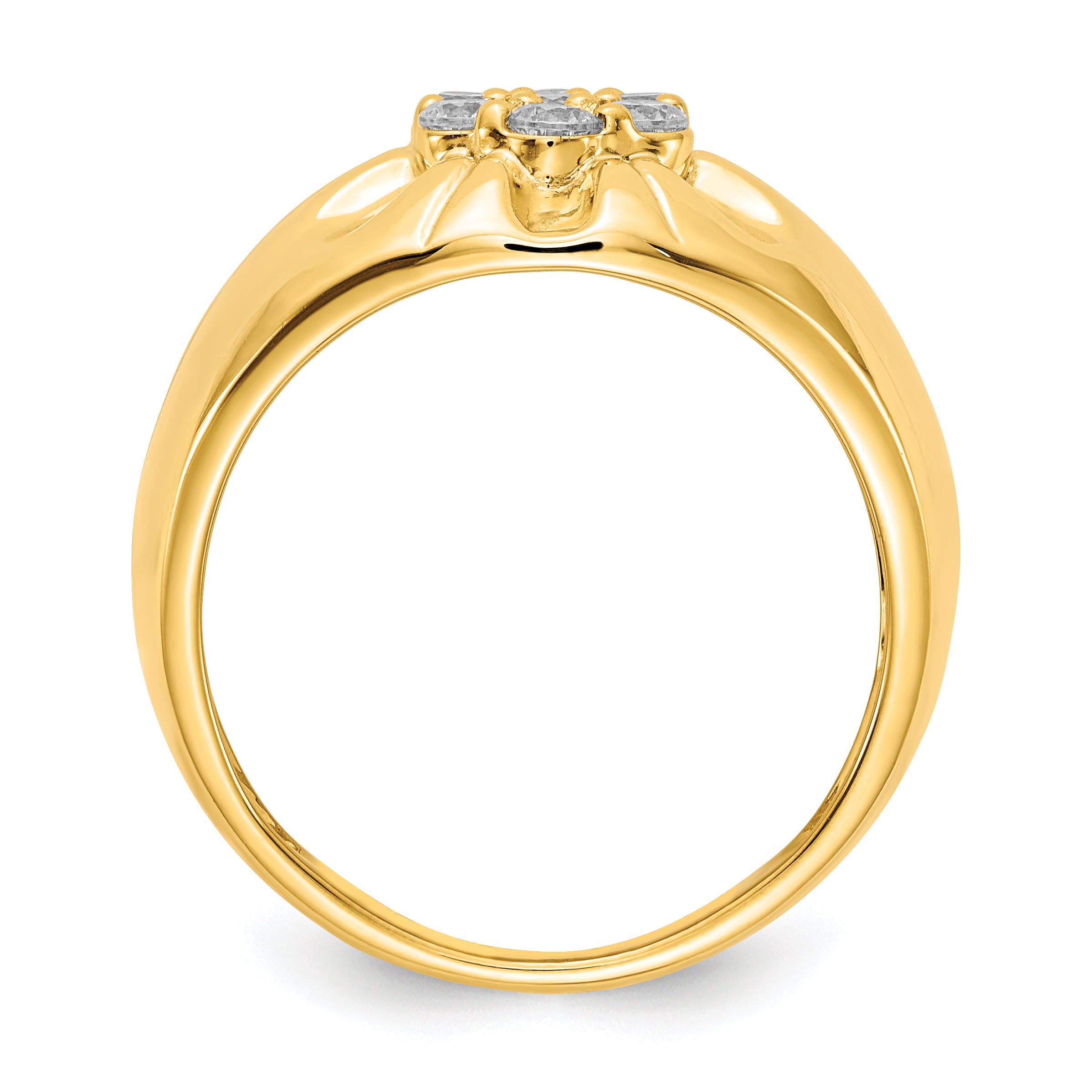 14K Yellow Gold Diamond Mens Ring