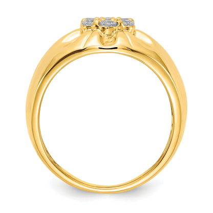 14K Yellow Gold Diamond Mens Ring