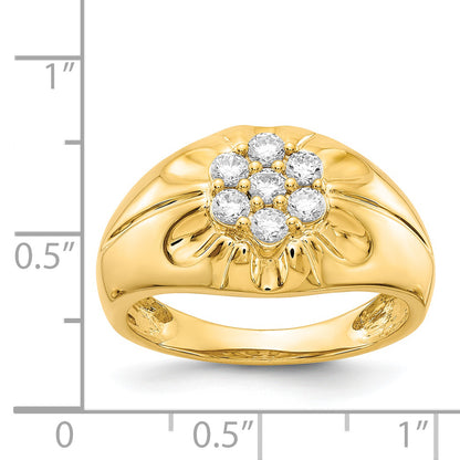 14K Yellow Gold Diamond Mens Ring