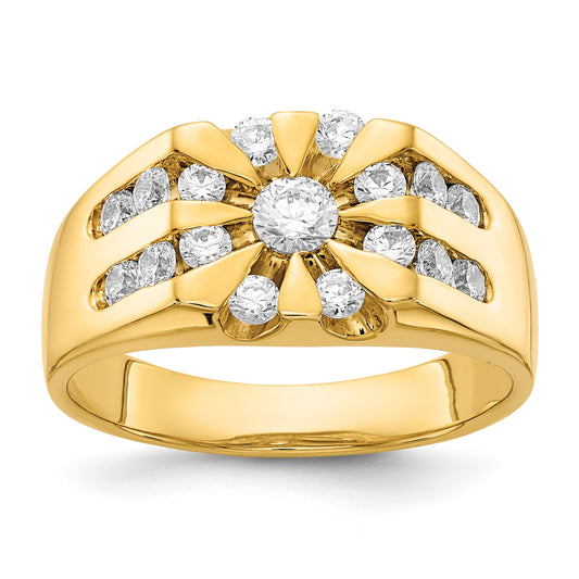 14K Yellow Gold Aa Diamond Men'S Ring