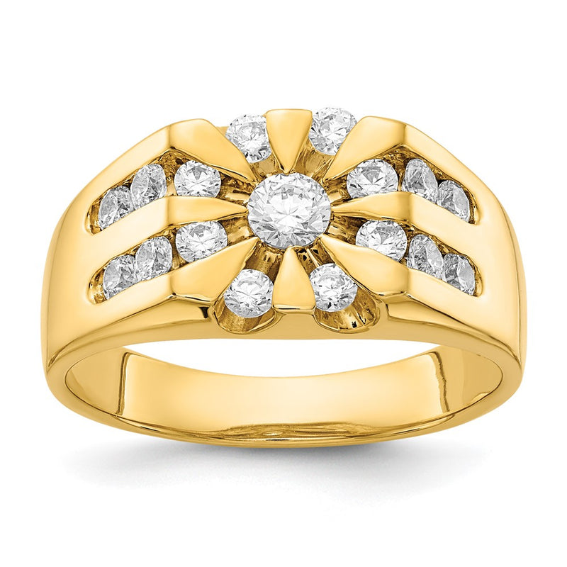 14K Yellow Gold Aa Diamond Men'S Ring