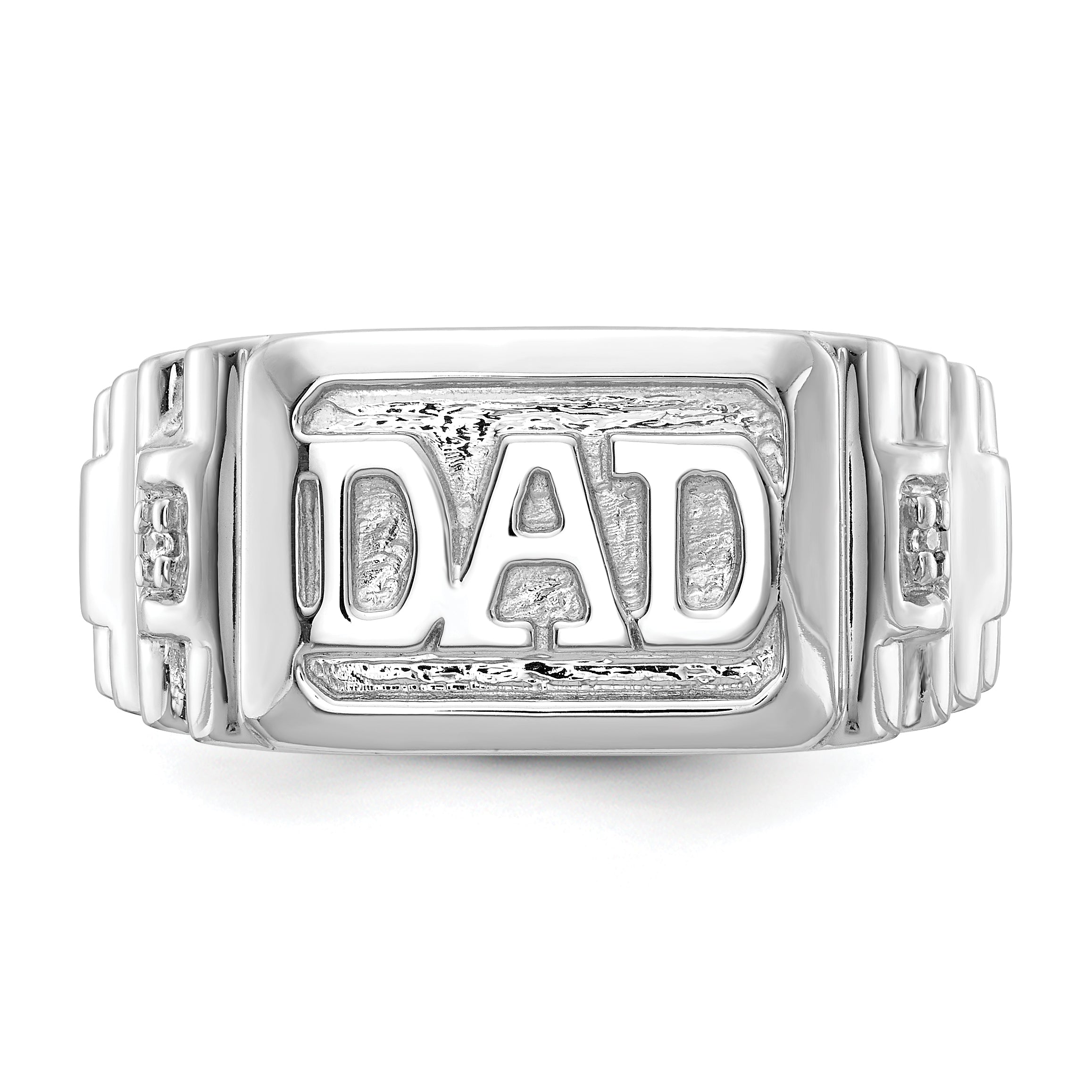 14K White Gold Aa Diamond Men'S Ring