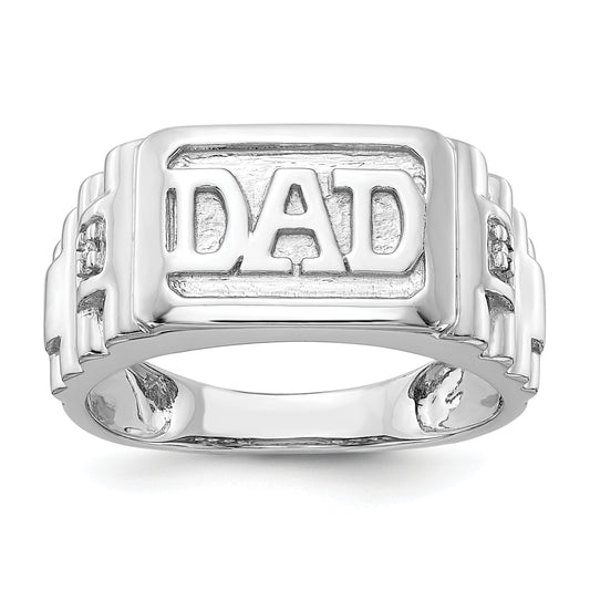 14K White Gold Aa Diamond Men'S Ring