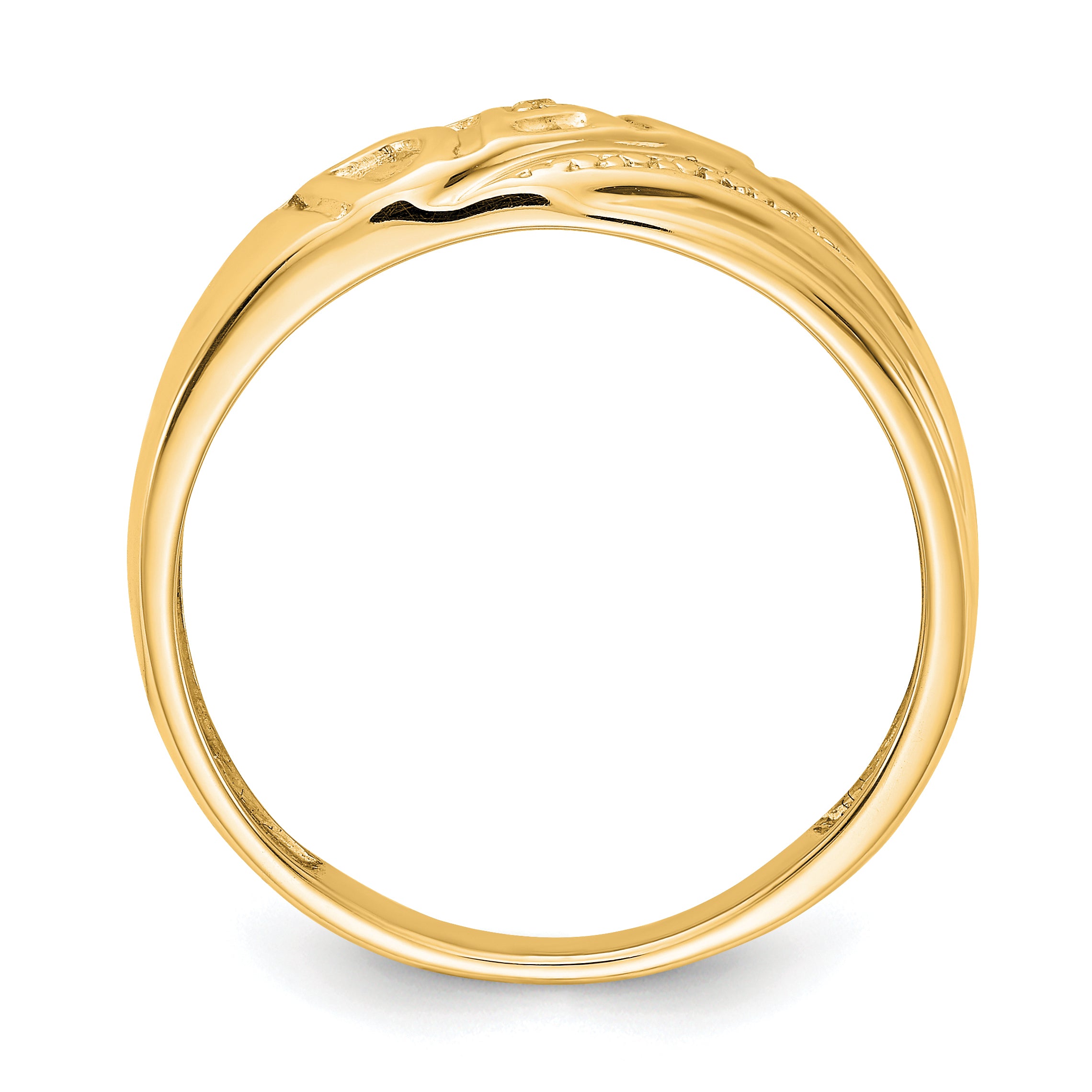 14k Yellow Gold A Diamond mens ring