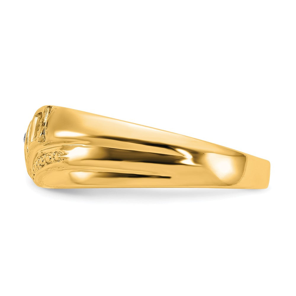 14K Yellow Gold Aa Diamond Men'S Ring