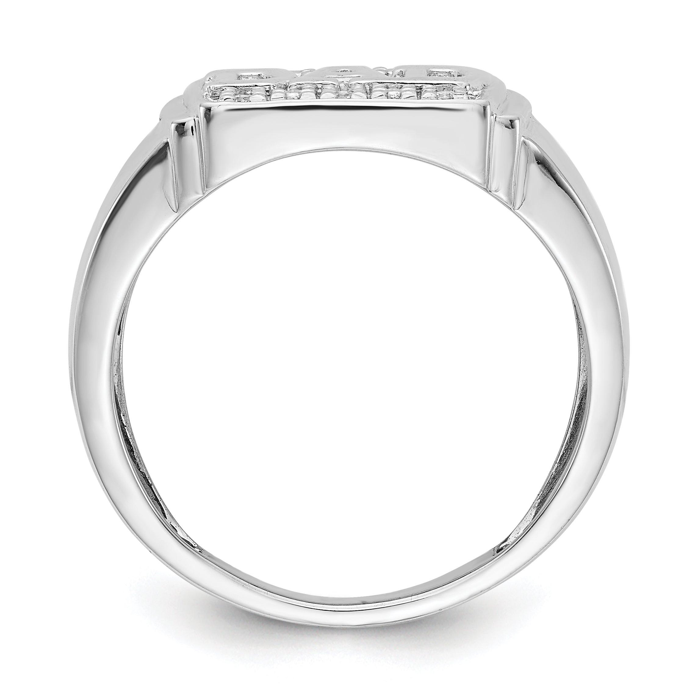 14K White Gold Aa Diamond Men'S Ring