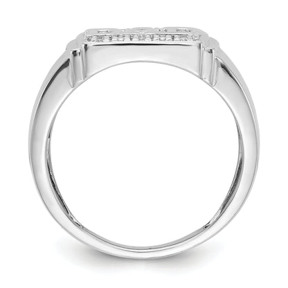 14K White Gold Aa Diamond Men'S Ring
