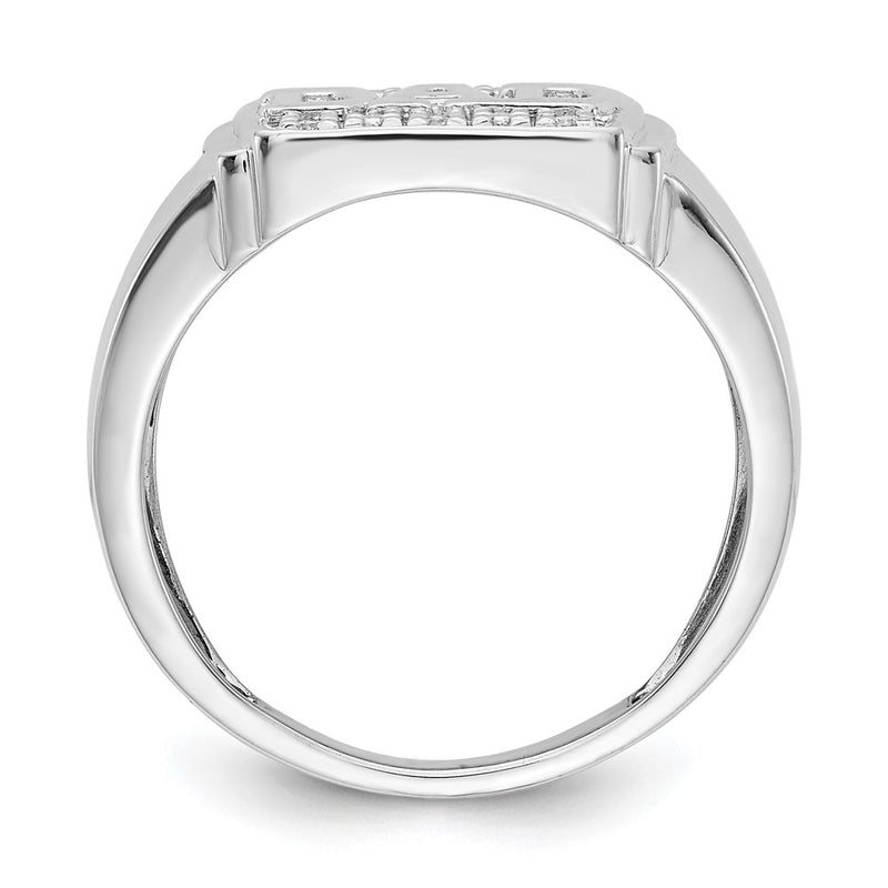 14K White Gold Aa Diamond Men'S Ring