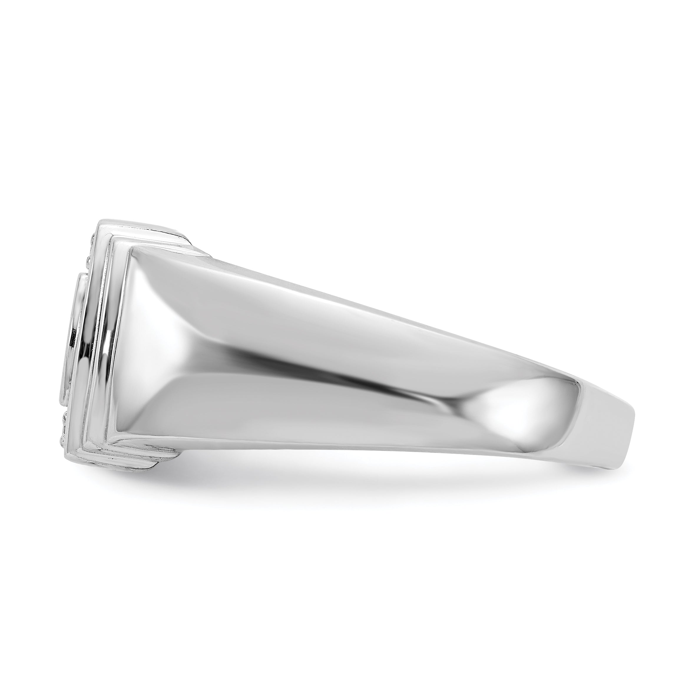 14K White Gold Aa Diamond Men'S Ring