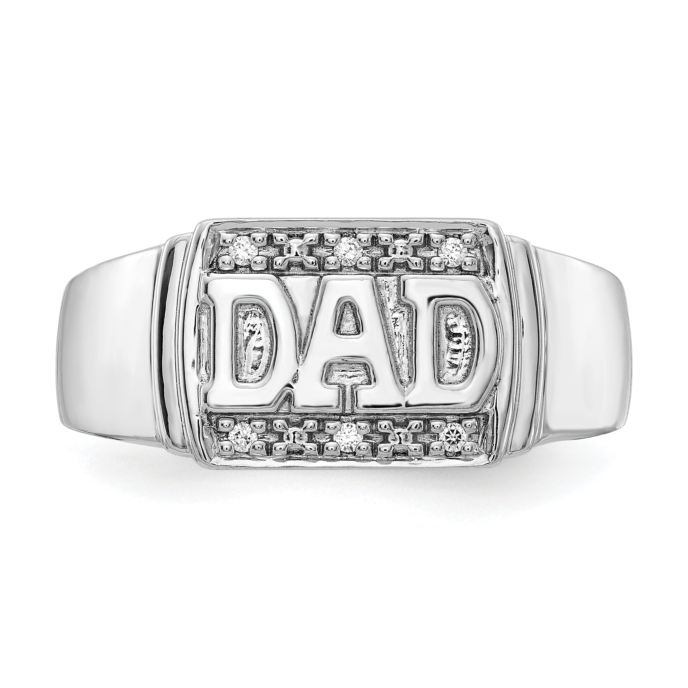 14K White Gold Aa Diamond Men'S Ring