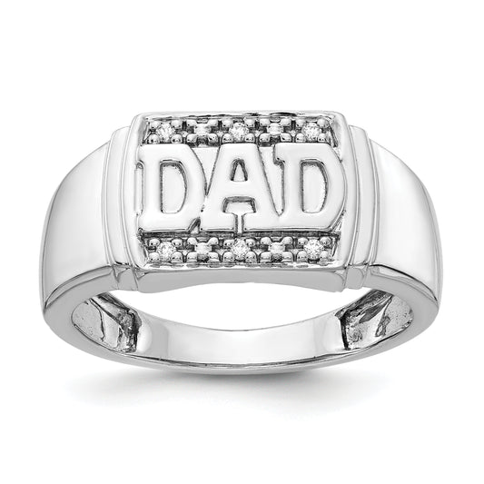 14K White Gold Aa Diamond Men'S Ring