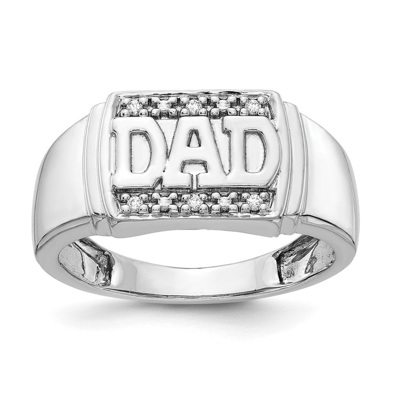 14K White Gold Aa Diamond Men'S Ring