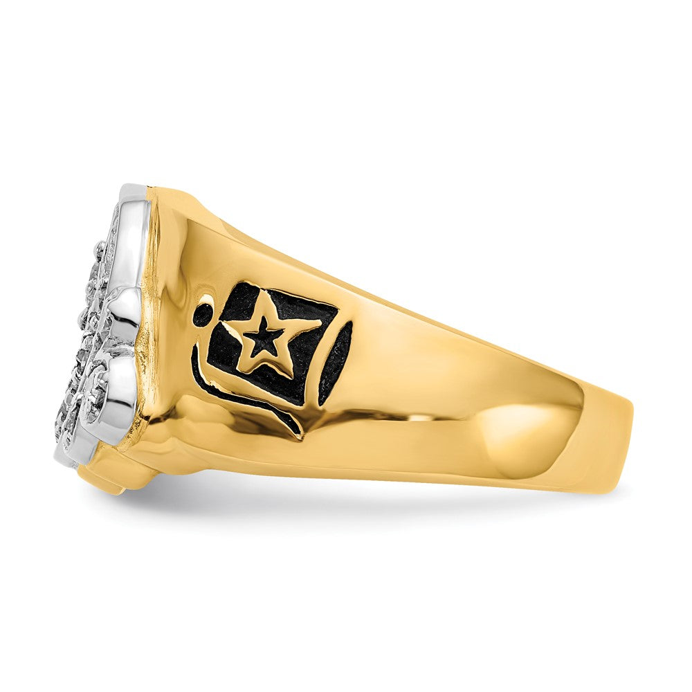 14K Two Tone Ibgoodman 3/8 Carat Lab Grown Diamond Vs/Si+ G+ Complete Men'S Shriner'S Ring