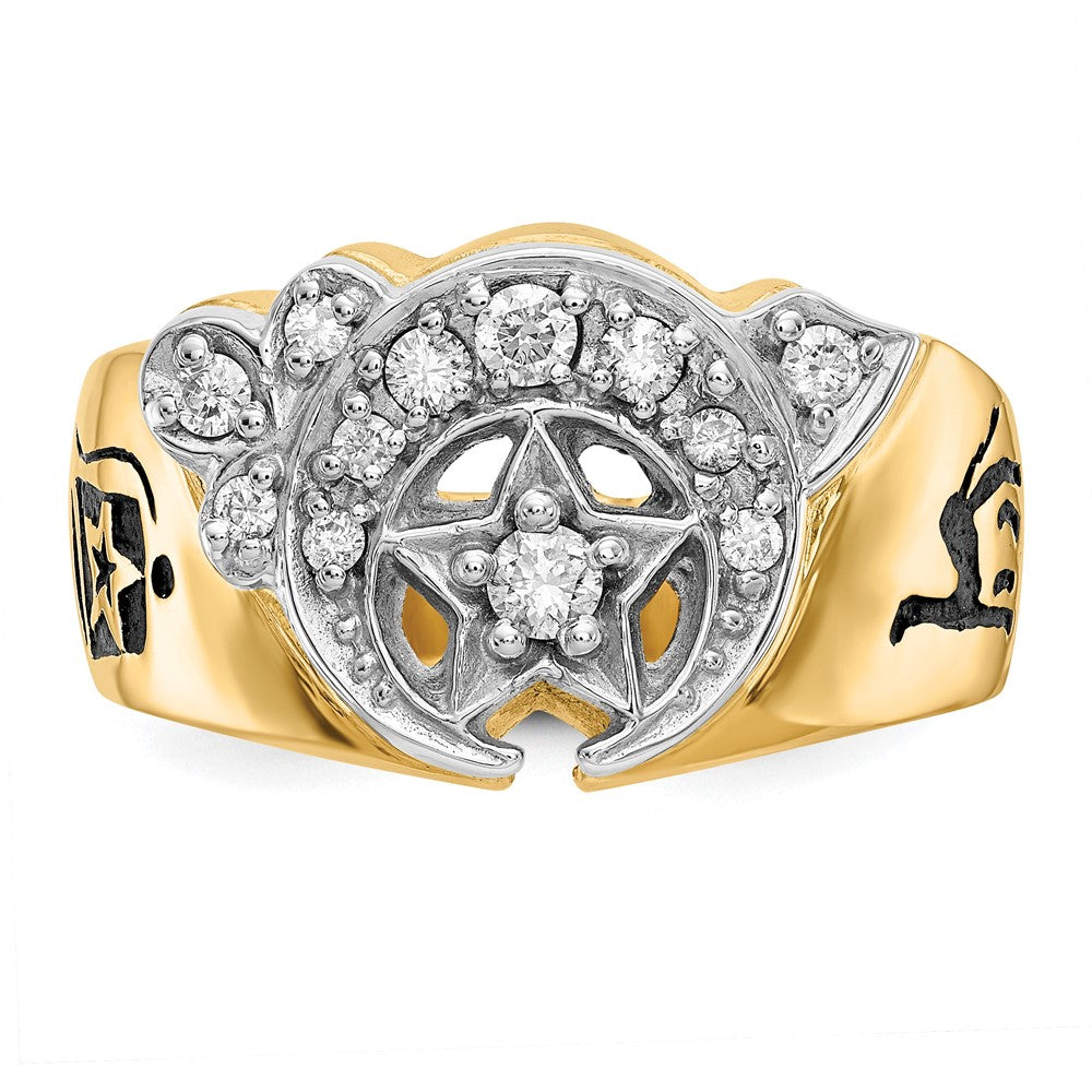 14K Two Tone Ibgoodman 3/8 Carat Lab Grown Diamond Vs/Si+ G+ Complete Men'S Shriner'S Ring