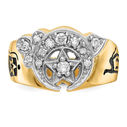14K Two Tone Ibgoodman 3/8 Carat Lab Grown Diamond Vs/Si+ G+ Complete Men'S Shriner'S Ring