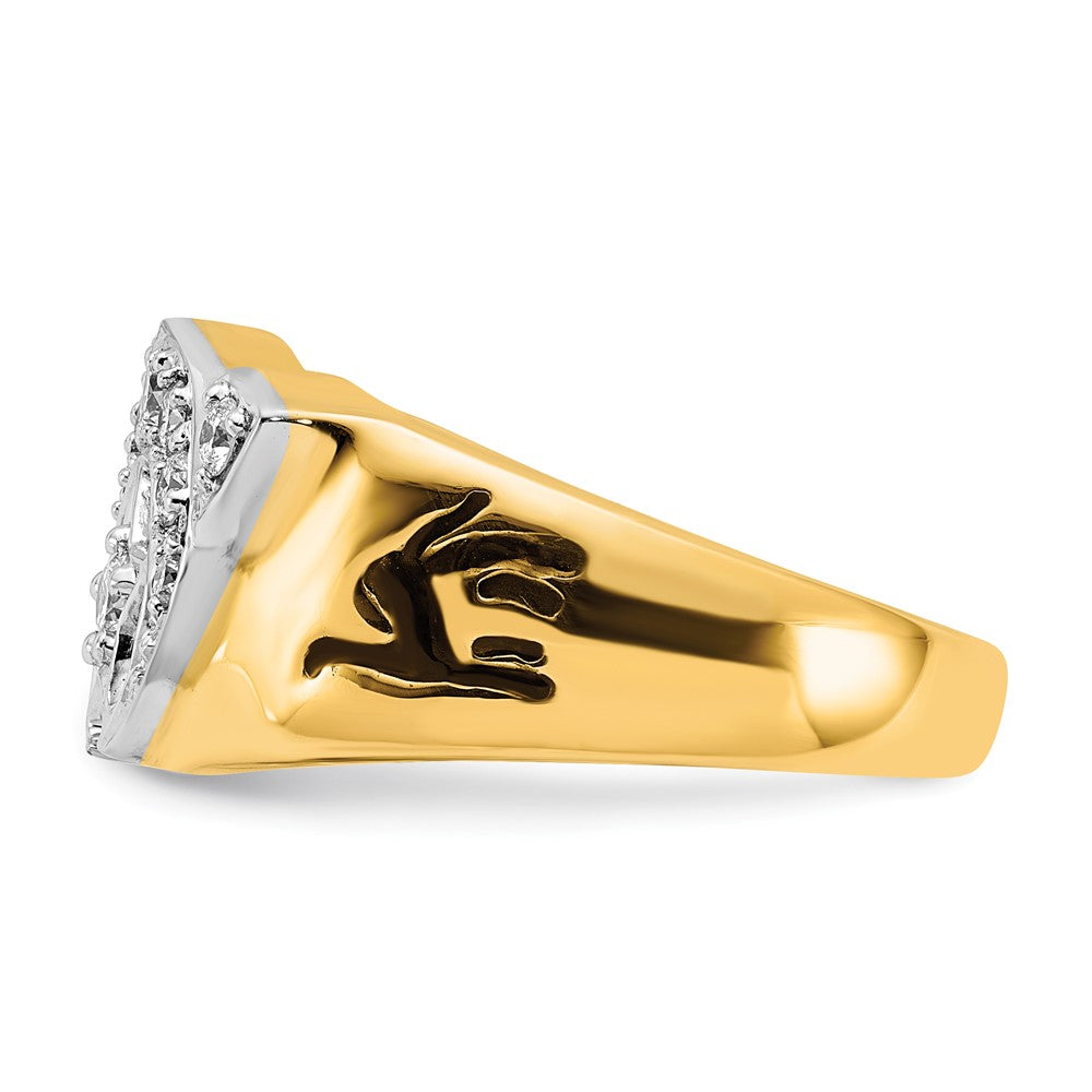 14K Two Tone Ibgoodman 3/8 Carat Lab Grown Diamond Vs/Si+ G+ Complete Men'S Shriner'S Ring