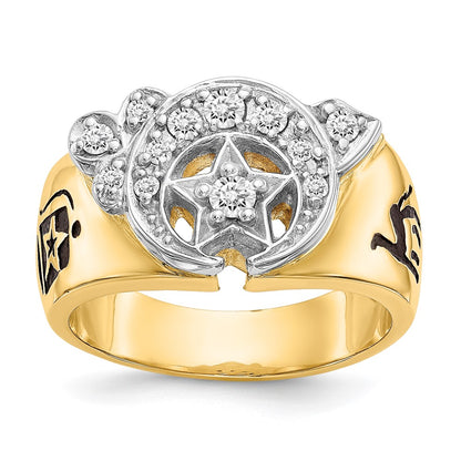 14K Two Tone Ibgoodman 3/8 Carat Lab Grown Diamond Vs/Si+ G+ Complete Men'S Shriner'S Ring