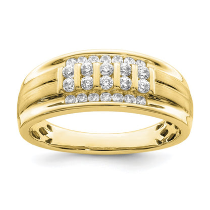 10k Yellow Gold 1/2 Ct. Lab Grown Diamond VS/SI+ G+ Complete Men's Ring