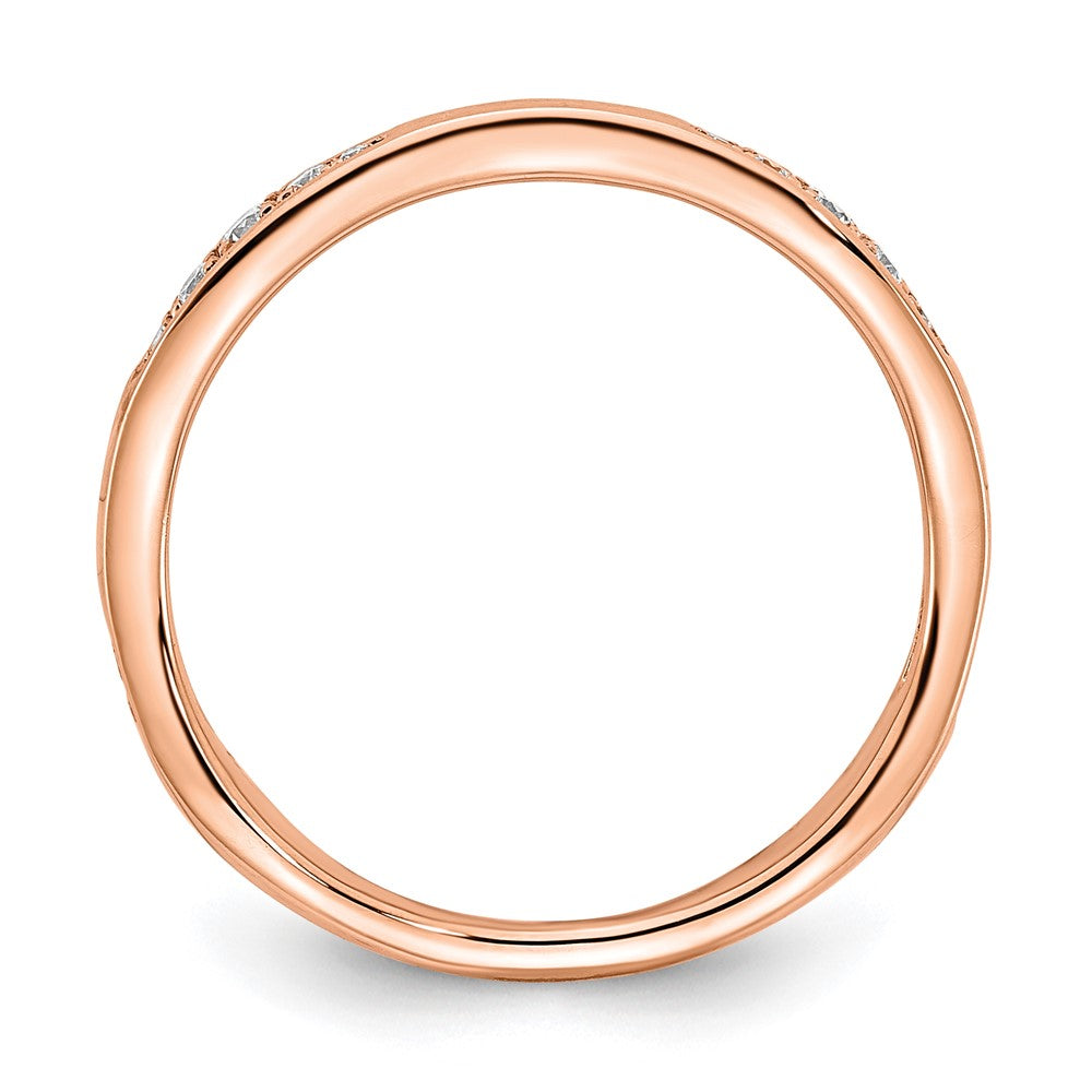 14K Rose Gold Diamond Wedding Band Ring