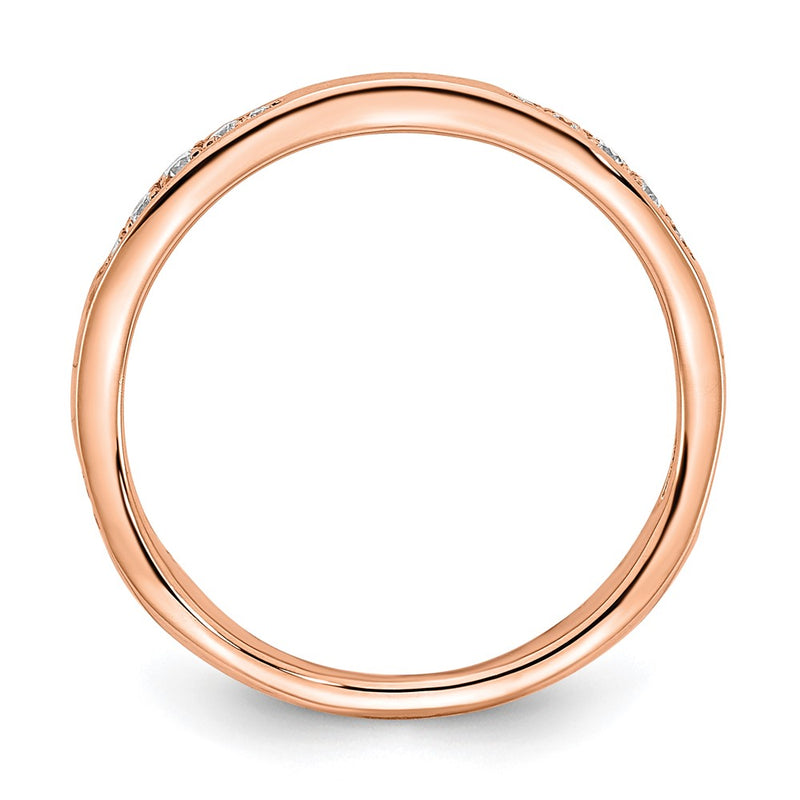 14K Rose Gold Diamond Wedding Band Ring