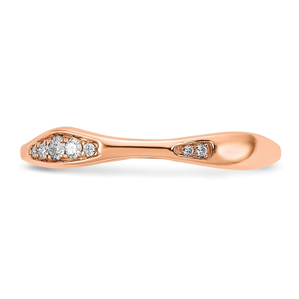 14K Rose Gold Diamond Wedding Band Ring