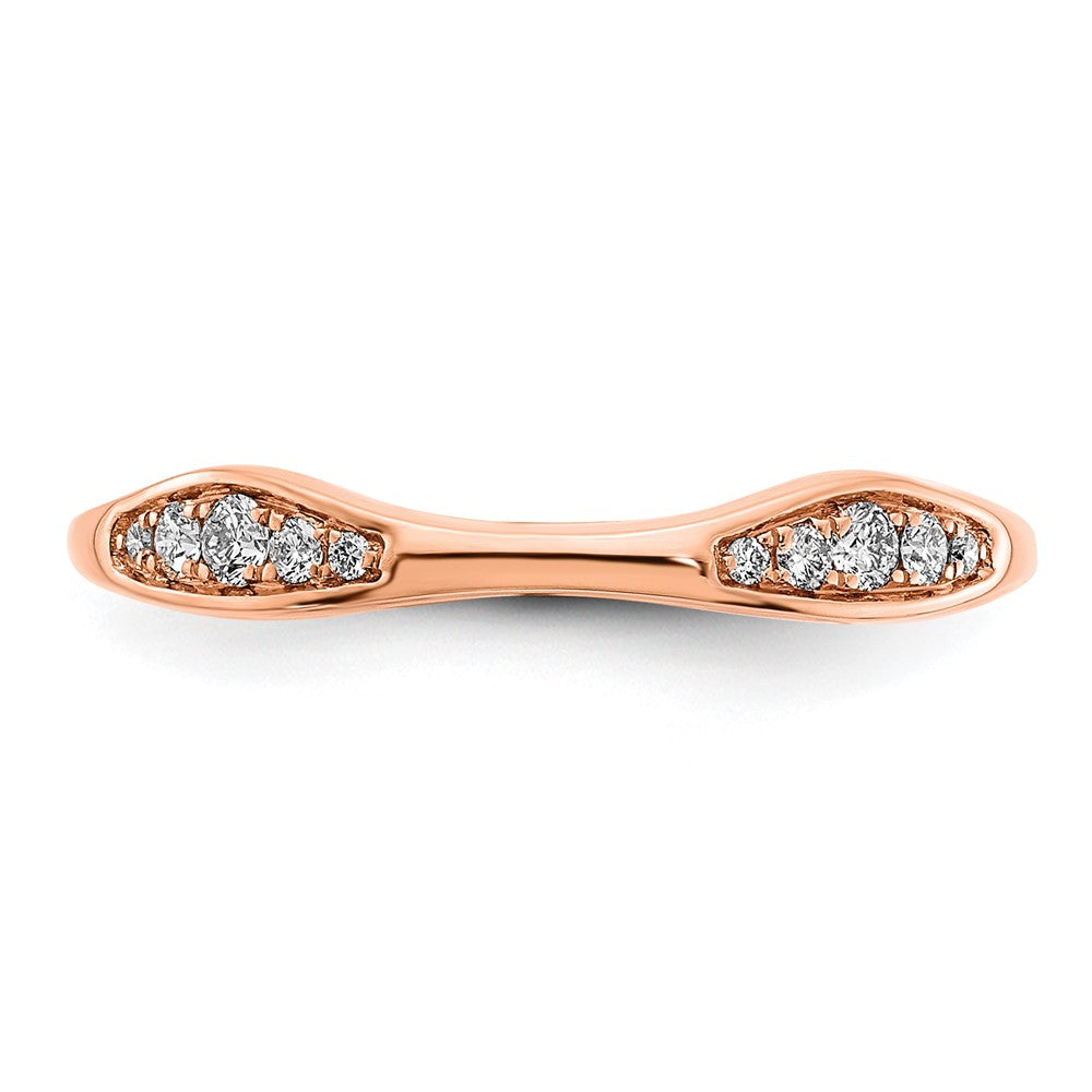 14K Rose Gold Diamond Wedding Band Ring