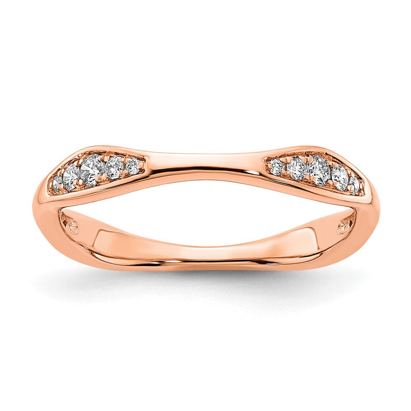 14K Rose Gold Diamond Wedding Band Ring