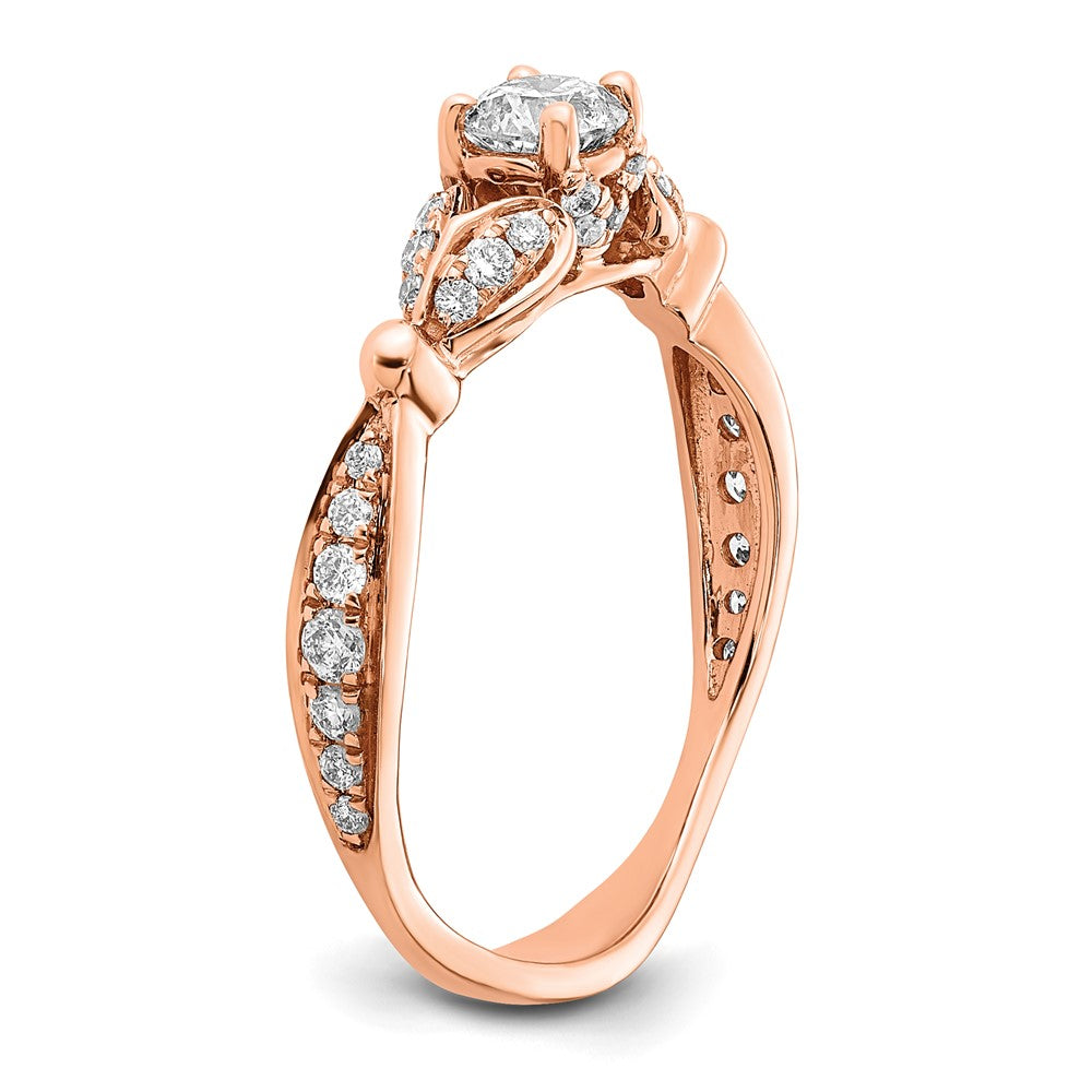 14K Rose Gold DiamondSemi-Mount Ring
