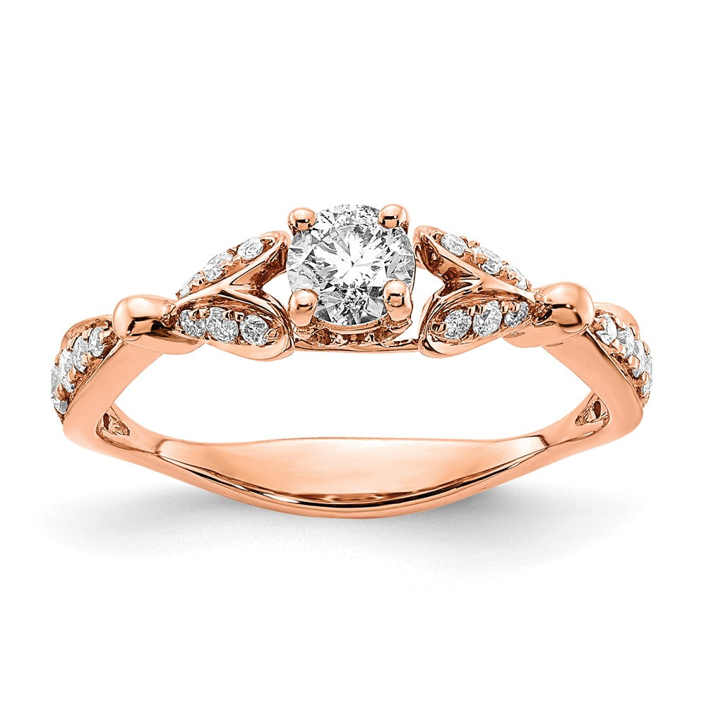 14K Rose Gold DiamondSemi-Mount Ring