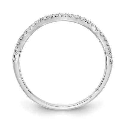 14K White Gold Diamond Contoured Wedding Band
