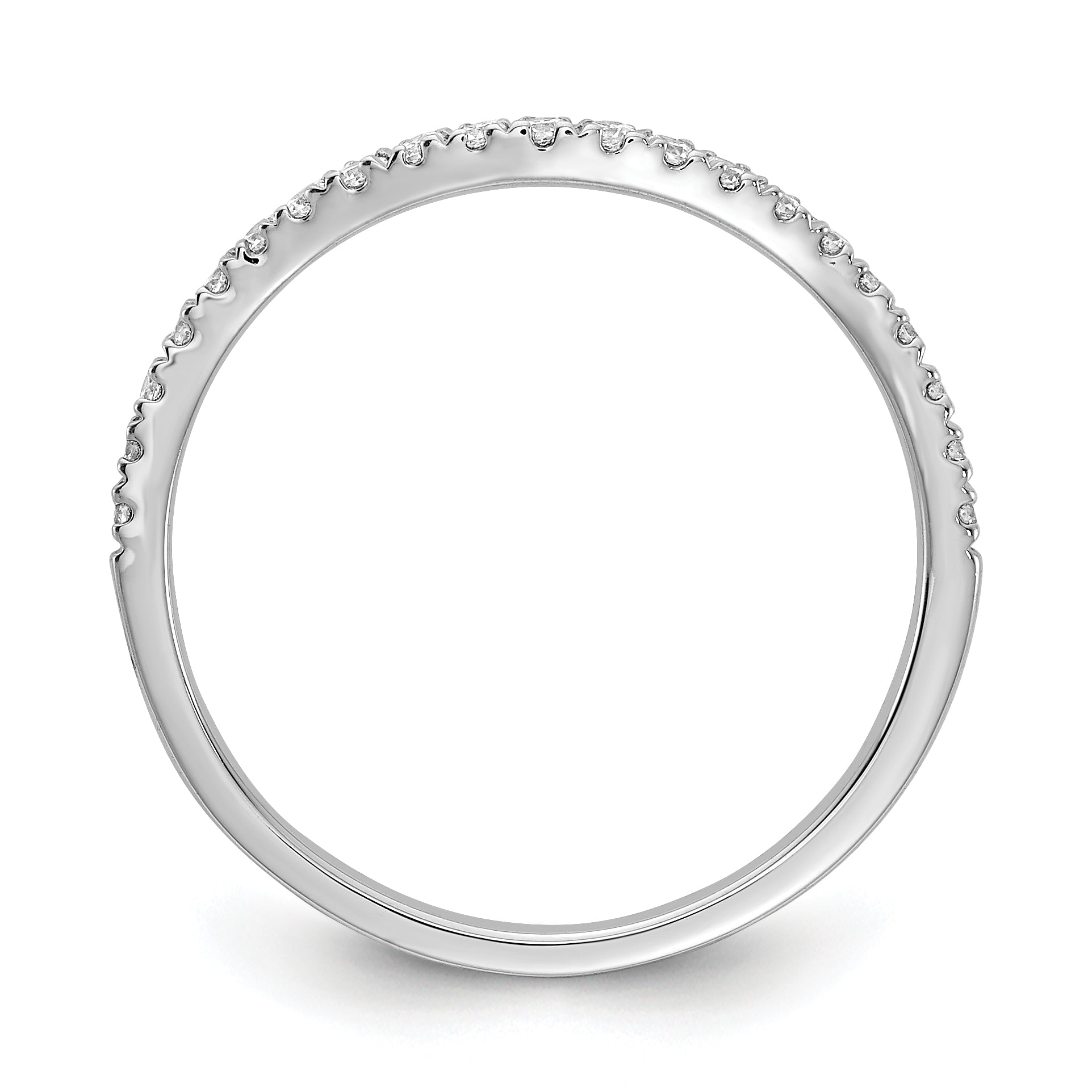 14K White Gold Diamond Wedding Band