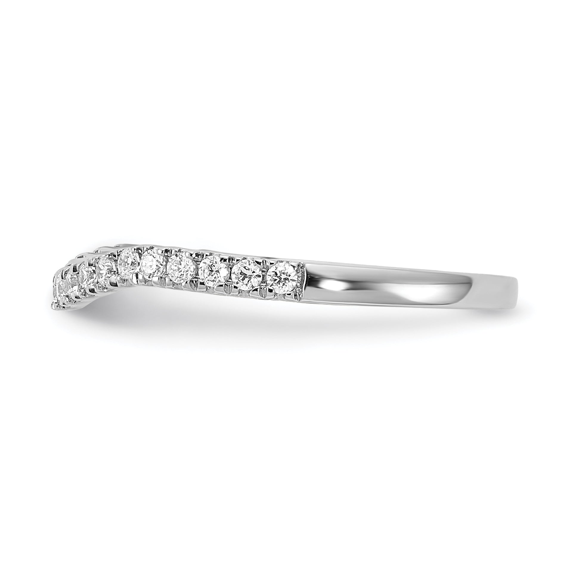 14K White Gold Diamond Wedding Band