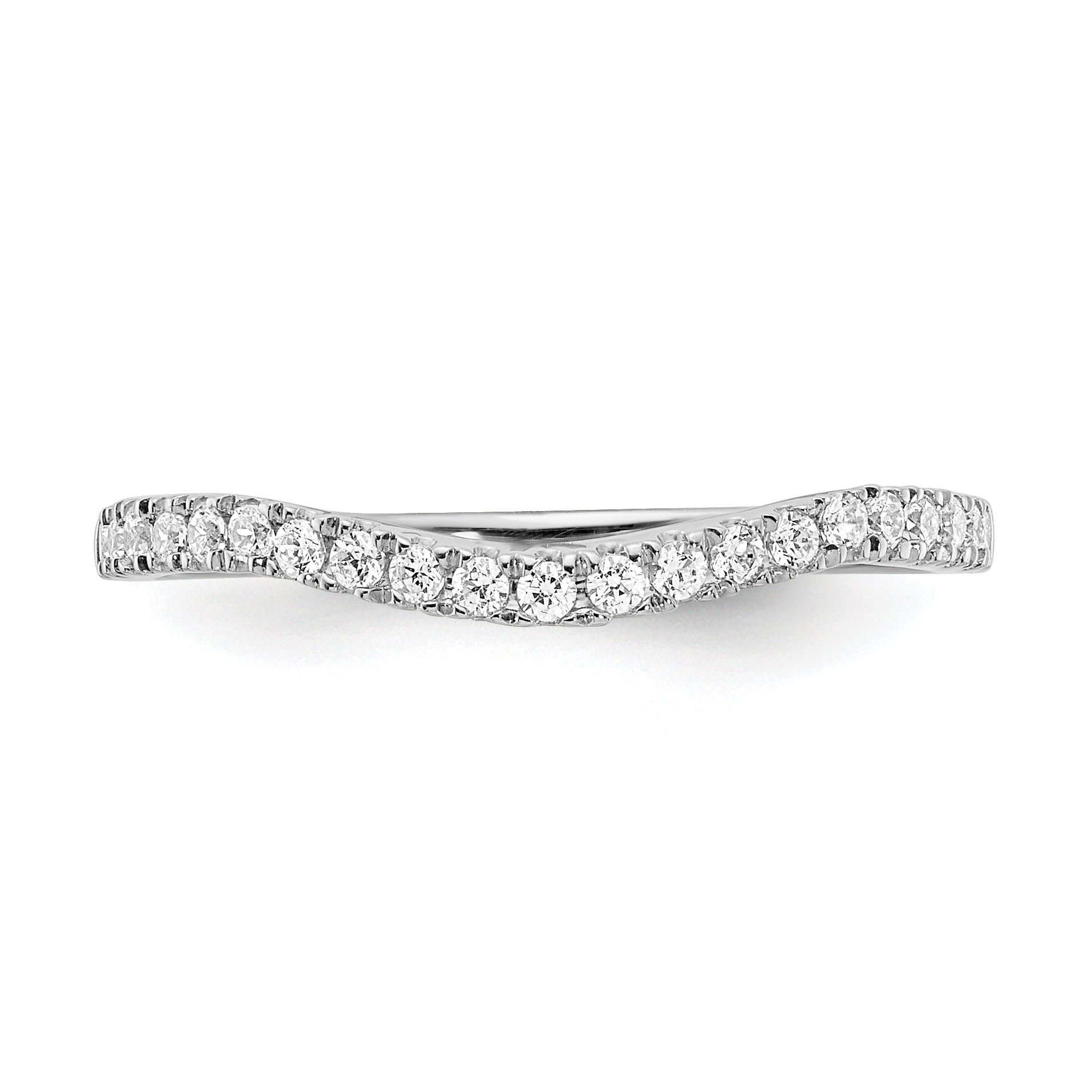 14K White Gold Diamond Wedding Band