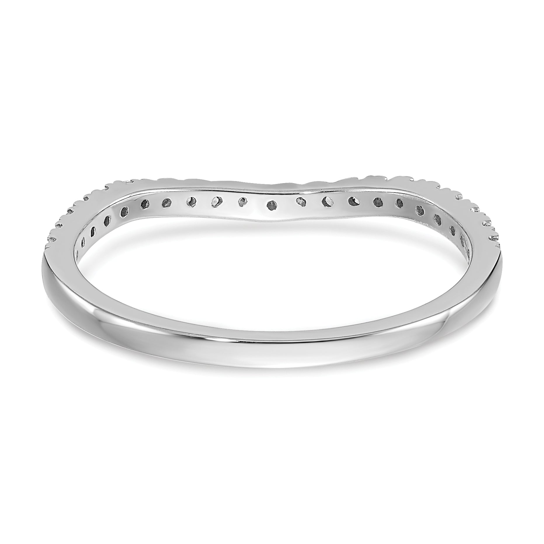 14K White Gold Diamond Wedding Band