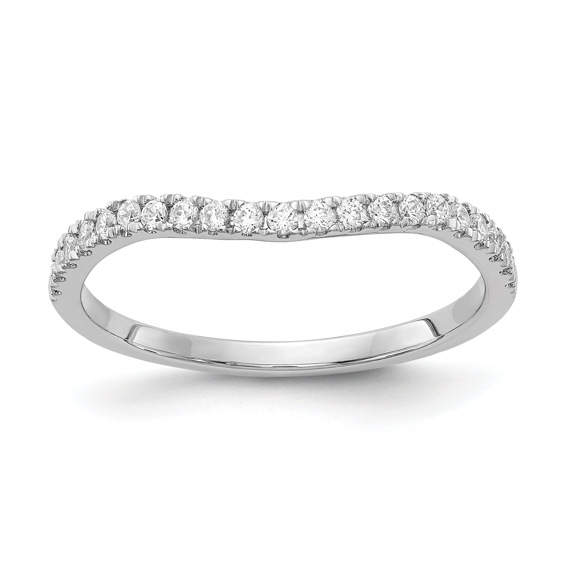 14K White Gold Diamond Wedding Band