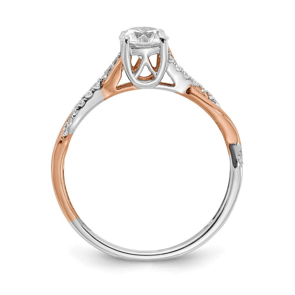 14k Two-tone Two Tone Rose and White Gold 5/8 Ct. Lab Grown Diamond VS/SI+ G+ Complete Engagement Ring